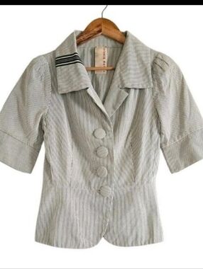 Antonio Marras Crop Blazer Women Eu 42 Striped Button Front Retro Made In Italy